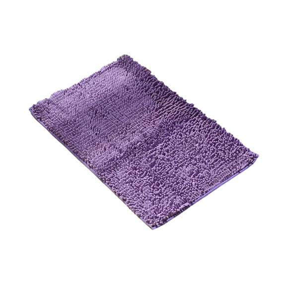 Injueey Alfombrilla de baño de chenilla de poliéster, fuerte absorción de agua, exquisita textura hecha a mano que no se desprende. Juegos de accesorios de baño Púrpura claro 40 cm * 60 cm