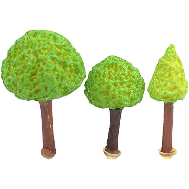 3Pcs Micro Landscape Ornaments Resin Tree Bonsai Flowerpot Decorations