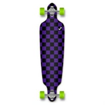 Yocaher Drop Through Longboard Complete - Checker Purple