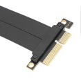 thumbnail image 4 of PCIE 4.0 Extension Cable 16Gbps 180° Male 90° Female 64PIN Copper Conductor PCIE 4.0 X4 Extension Cord 10cm / 3.94in, 4 of 4