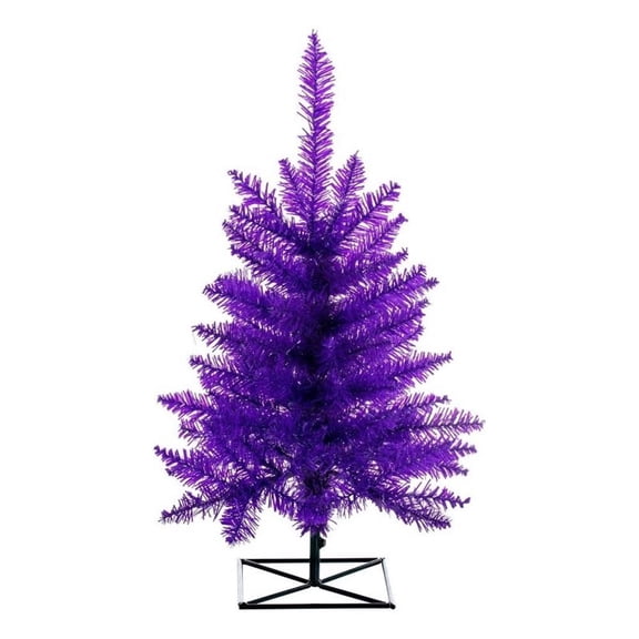 Pemberly Row 36" Plastic Fir Unlit Artificial Christmas Tree in Purple