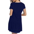 thumbnail image 3 of WTXUE Dresses, Shift Short Sleeve Vestidos Casuales Para Mujer V-Neck, Sleeve Short Ruffle Casual V Swing Loose Dress Solid Mid-Length Women, Blue Size XXL, 3 of 5
