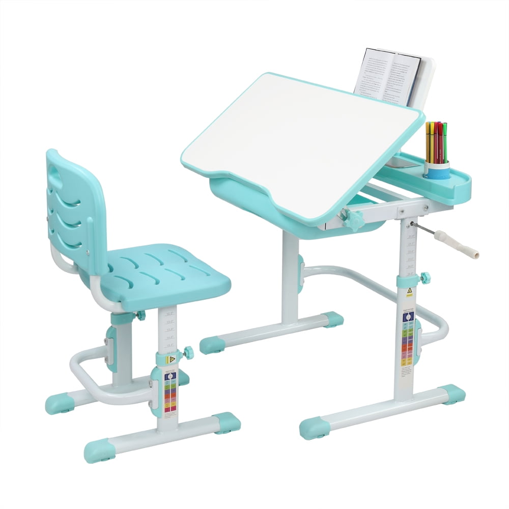 Kids Functional Desk and Chair Set, Height Adjustable ...