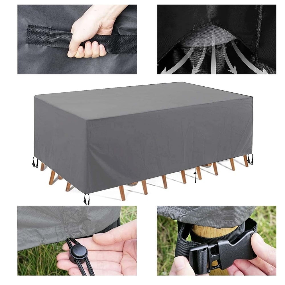 Heavy Duty Patio Furniture Cover Waterproof & Wind-Resistant 110"x84"x28"