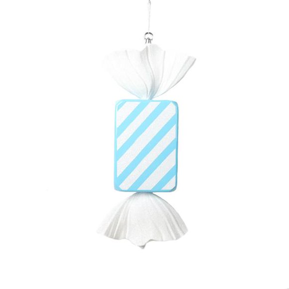 Vickerman MT228132 18,5 Po. Ornement à Rayures Rectangulaires Candy, Bleu Bébé