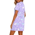 thumbnail image 6 of Byworldtasic Nightgowns for Women Button Down Sleep Shirt Short Sleeve NightShirts Boyfriend Sleepdress Soft Pajama Dress, 6 of 7