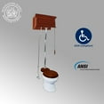 thumbnail image 3 of High Tank Toilet Elongated White Bowl Light Mahogany Tank Chrome| Renovator's Supply, 3 of 8