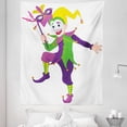 thumbnail image 1 of Mardi Gras Tapestry, Cartoon Style Jester in Costume with Happy Dancing Party, Fabric Wall Hanging Decor for Bedroom Living Room Dorm, 5 Sizes, Multicolor, by Ambesonne, 1 of 1