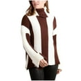thumbnail image 2 of FDGIU Women's Chunky Knit Sweater Warm Pullover Crewneck Sweater 2025, Oversized Loose Striped Top, Casual Fall Fashion Cozy Tunic, 2 of 7