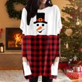 thumbnail image 3 of Sudadera Gibobby sin capucha y ocio Navidad Camisa de mujer con bolsillo Casual Regalo Túnica Tops Bloque de Color M, 3 of 4