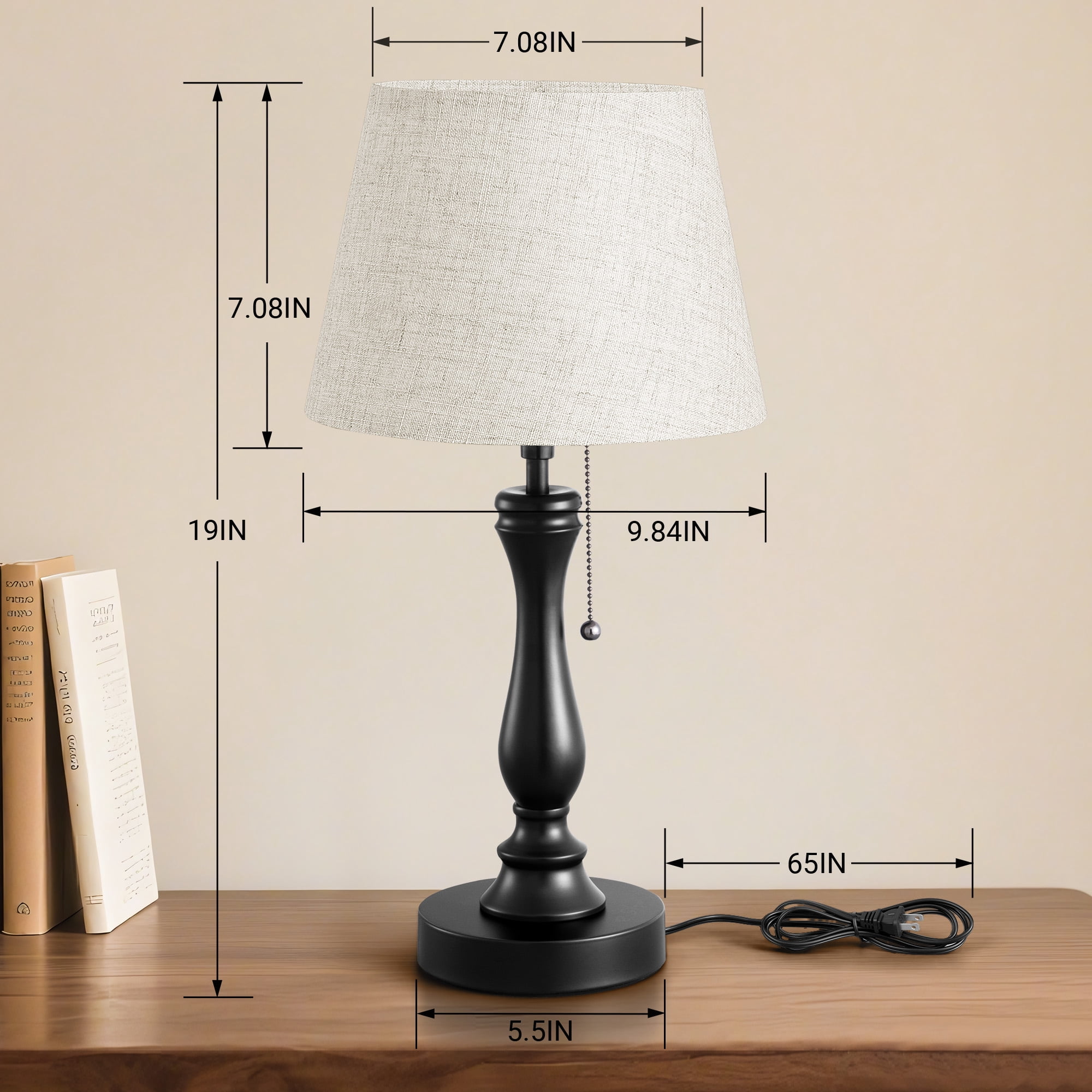 EDISHINE Modern Table Lamps for Living Room Bedroom Bedside Lamp