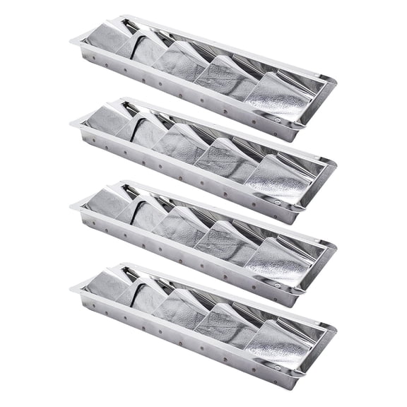 MARINE CITY 5-Slot Louvered Vent, Stainless Steel, Corrosion-Resistant, Mirror Finish, Easy Installation, 12-7/8 Inch x 4-3/8 Inch x 1-1/2 Inch, Ideal for Boats, Yachts, Caravans, Homes Pack of 4