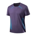 thumbnail image 4 of Men's Cooling Running Shirts Anti Odor Moisture Wicking Breathable Workout Athletic Short Sleeve Lightweight Gym Tee Big and Tall Size XL-5XL Purple, 4 of 5