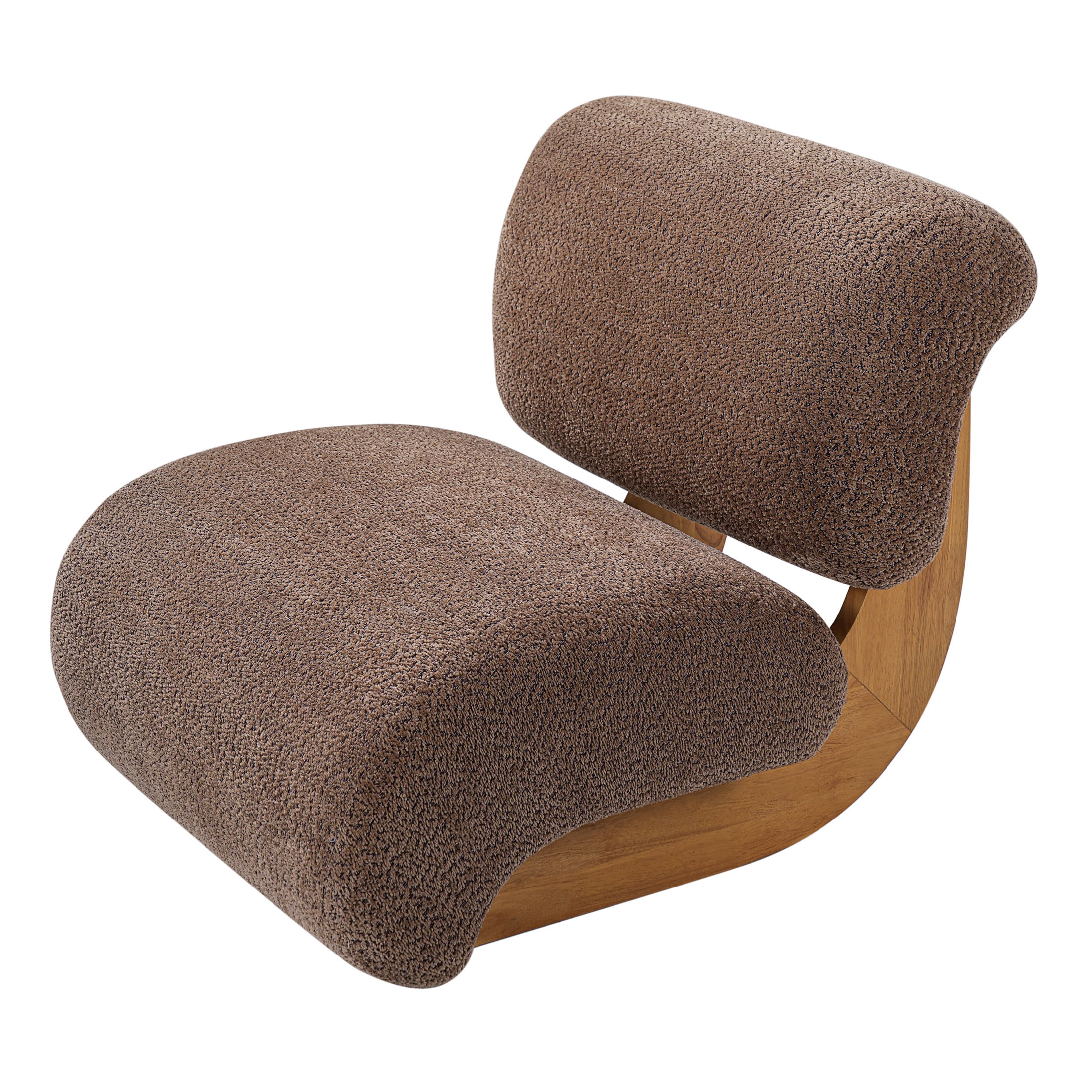 Christopher Knight Home 28.9" Boucle Accent Lounge Chairs with Curved Backrests, Set of 2, Brown