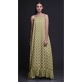 thumbnail image 2 of Bimba Beige Verdâtre Floral Feuille de Monstera et Vêtement de Nuit pour Femmes Nuisette Imprimée Robe Maxi à Bretelles Spaghetti Vêtement de Nuit Moyen, 2 of 5