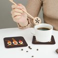 thumbnail image 6 of Pofeuu Fall Gnomes Print Leather Coasters Set of 6, Round Cups Mugs Mat Pad for Home Kitchen Heat Resistant Drink Coasters,Square, 6 of 7