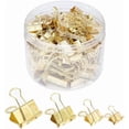 thumbnail image 1 of 98 Pcs Clips for Office School Supplies Gold Binder Clips, Micro Size Office for Home School and Business,Binder Clip Paper Clamps, Assorted Sizes (Mini, Small, Medium, Large), 1 of 7