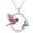 Cardinal Round Necklace, variant on Hummingbird/Phoenix/Owl/Dove/Flamingo/Raven/Blue Jay/Cardinal/Peacock/Eagle/Parrot/Robin Necklace for Women 925 Sterling Silver Bird Pendant Necklace Animal Jewelry Gift for Mother Wife