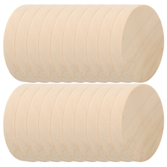 Worgeous 50pcs Wood Discs For Craft Wood Coins Unfinished Wood Slices Round Wooden Tokens Small Blank Wood Cutout Circles Chip For Diy