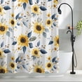 thumbnail image 2 of Sunflower Waterproof Shower Curtain, 72"x72" Washable Polyester Fabric Shower Curtains for Bathroom, Spring Floral Vintage Summer Botanical Decorative Bathtub Curtain Sets with Hooks, 2 of 9