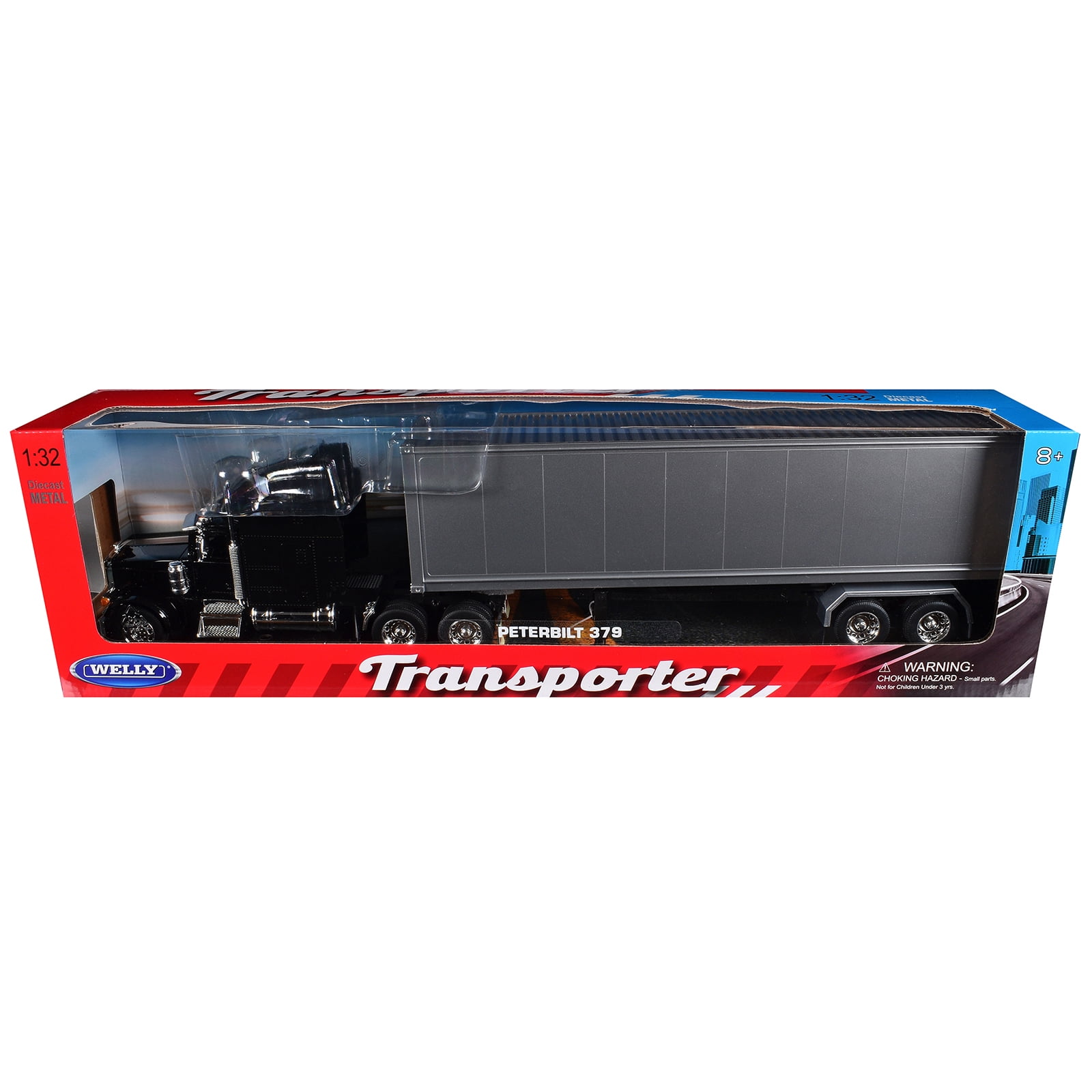Kenworth W900 Truck Blue with Gray Container 1/32 Diecast Model by