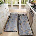 thumbnail image 4 of Kitchen Rugs Sets Of 2,Gold Black Checkered Pattern Anti Fatigue Kitchen Mat Rugs Non Slip Washable,Decorative Kitchen Floor Mats for Kitchen,Sink,Laundry,17"x47"+17"x47", 4 of 5