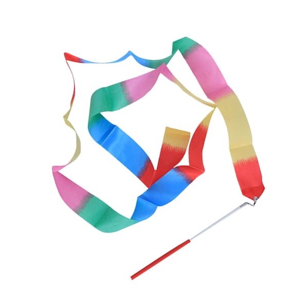 Minkissy 5Pcs Dancing Ribbons for Children Assorted Color Satin Long Strip for Baton Twirling