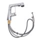thumbnail image 3 of Grifo de cocina abatible con elegante acabado galvanizado, manguera telescópica universal, grifo para fregadero de cocina con rociador abatible, 3 of 14