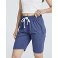 thumbnail image 5 of Real Essentials 3 Pack: Womens Cotton French Terry 9" Bermuda Short Pockets-Casual Lounge Athletic (Available in Plus), 5 of 6