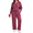 Wine-Red, variant on WellSize Womens Plus Size 2 Piece Outfit Sets Lace Long Sleeve Tops Wide Leg Pants Fall Travel Vacation Outfits Lounge Sets
