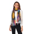 thumbnail image 2 of FORMRS Womens Scarf Winter Soft Long Big Warm Shawls Wrap Tassel Scarves, Futuristic Circles, 2 of 9