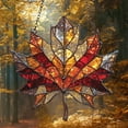 thumbnail image 5 of Stained Glass Maple Leaf Suncatcher, Acrylic Fall Maple Leaf Hanging Ornament, Autumn Window Pendant, Harvest Season Wall Decor, Thanksgiving Art Decoration, Seasonal Indoor Hanging Accessory, 5 of 5