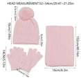 thumbnail image 3 of BRICH Kids Winter Hat Gloves Scarf Set Hat Beanie with Pom Winter Knit Neck Mittens for Girls Toddlers Pink One Size, 3 of 5