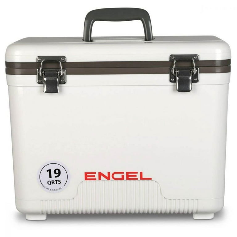 Engel 19 Quart Fishing Dry Box Ice Cooler with Shoulder Strap, White (4  Pack) 