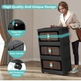 thumbnail image 3 of 20" Folding Storage Cabinet with Wheels, 4-Tier Collapsible Plastic Organizer with Magnetic Door, Portable Utility Storage Rack, Black, 3 of 7