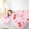 thumbnail image 6 of Manfei Ribbon Monogrammed R Full Size Comforter Sets for Girls, Initial B to Z Bedding Comforter Set, Princess Bowknot Cartoon Reversible Bedding Sets, Lightweight Room Decor, 3-Piece, 6 of 9