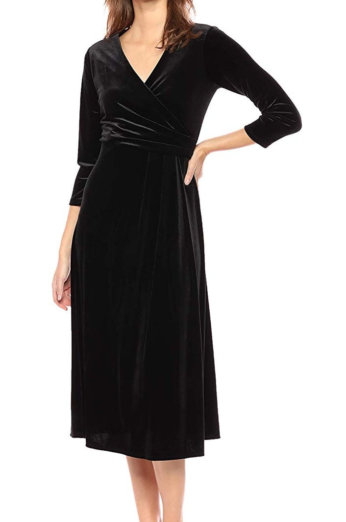 Chaus Dresses - Womens Dress Large Faux Wrap Velvet 3/4 Sleeve L ...