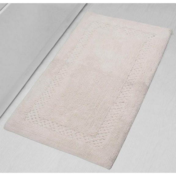 Classy 100% Cotton Bath Rugs Set, 24 in. X40 in. Rectangle, Ivory