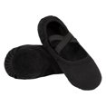 thumbnail image 3 of Stelle Ballet Shoes Highly Elastic Canvas Ballerina Dance Slippers for Toddler Girls Little Kid,Black, 3 of 5