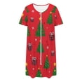 thumbnail image 5 of Wowcloth Women's Christmas Pajamas, Casual Loose-Fit Short Sleeve Comfy Sleepwear Nightgown for Holiday Home Comfort, 5 of 8
