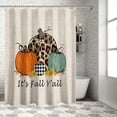 thumbnail image 4 of Fall Shower Curtain Harvest Pumpkin Orange Shower Curtains for Bathroom Leopard Sunflower It''s Fall Y''all Bath Curtains Sets for Autumn Thanksgiving Seasonal Bathroom Decor Fabric Waterproof 72 x 72, 4 of 6