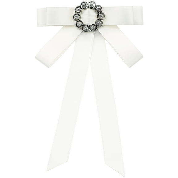 INSPIRE CHIC Women's Brooch Vintage Elegant Clothing Accessories Pin Shirt Preppy Style White