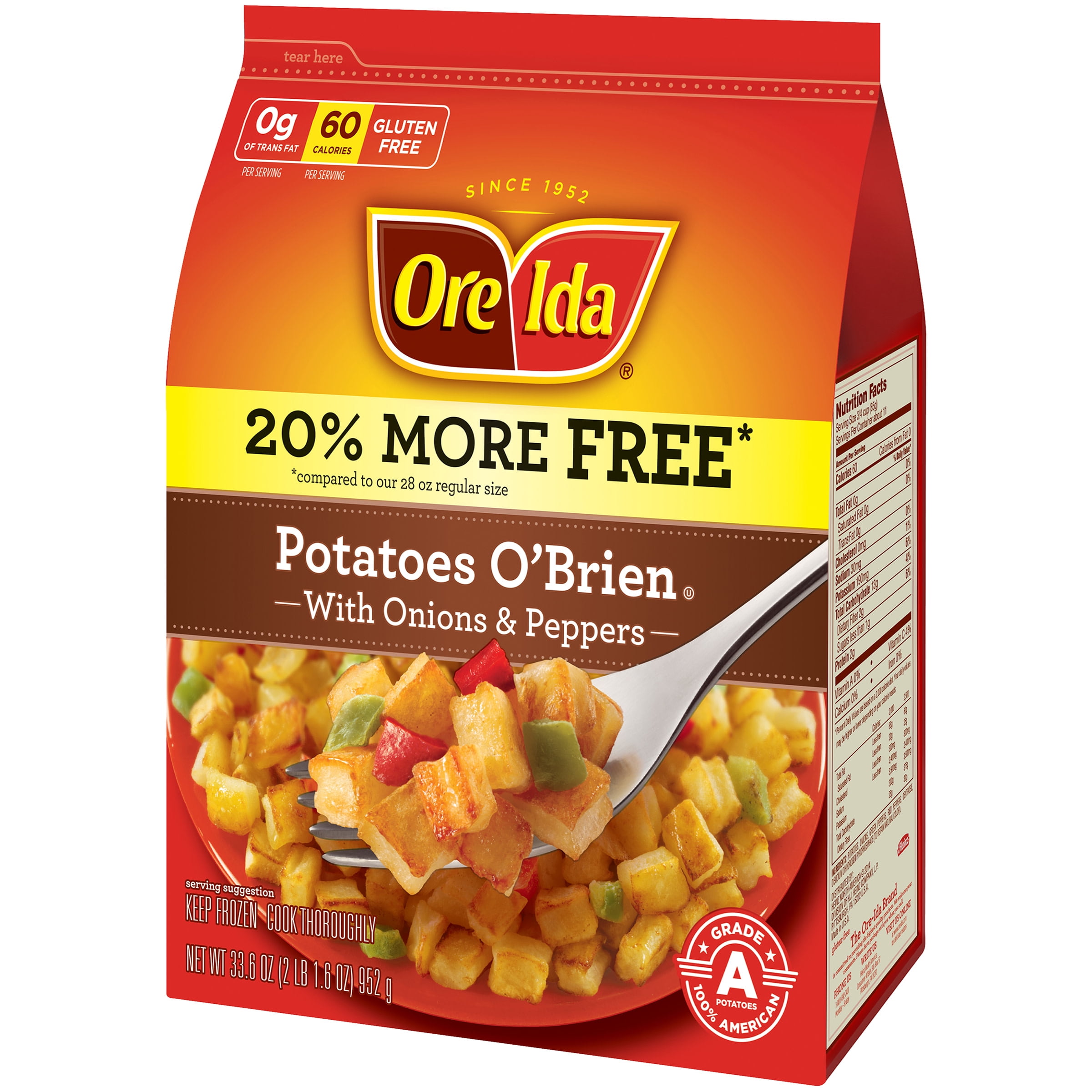 Ore Ida Potatoes O Brien With Onions Peppers 33 6 Oz Bag Walmart Com Walmart Com