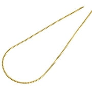10K Yellow Gold 1.5mm Round Box Chain Necklace Lobster Clasp, 18 Inches