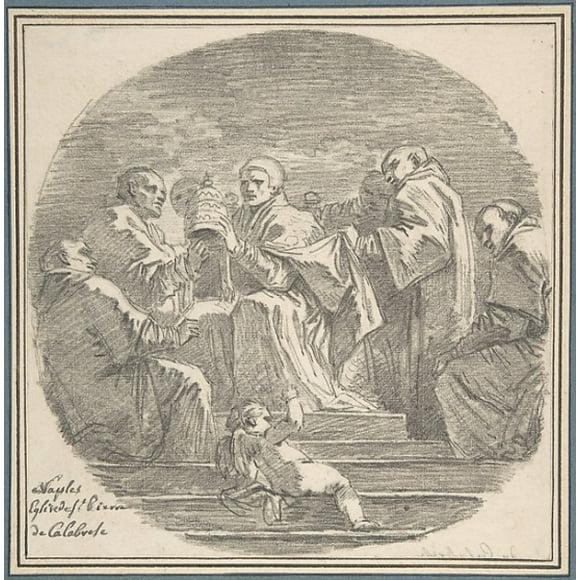Saint Celestine V Renouncing the Papacy, after Mattia Preti Poster Print by Jean Honor̩ Fragonard (18 x 24)