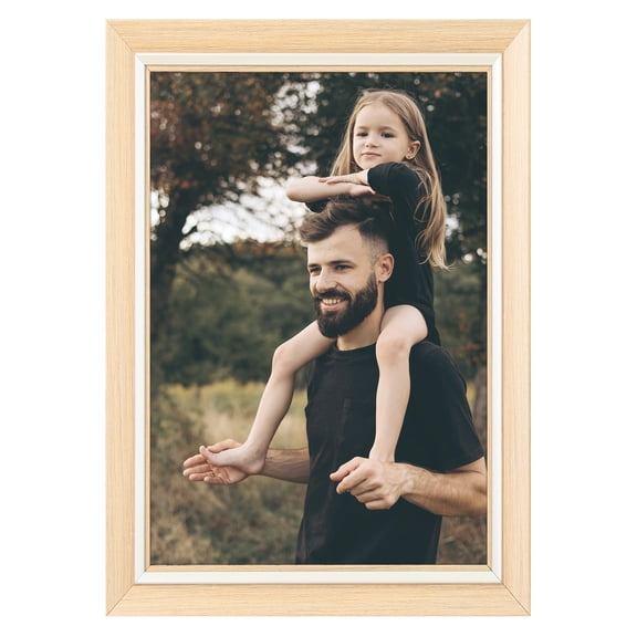 REGALWOVEN Picture Frame, Display Poster and Photo Frames with Corner for Gallery Wall and Tabletop Wood Grain Color 5x7