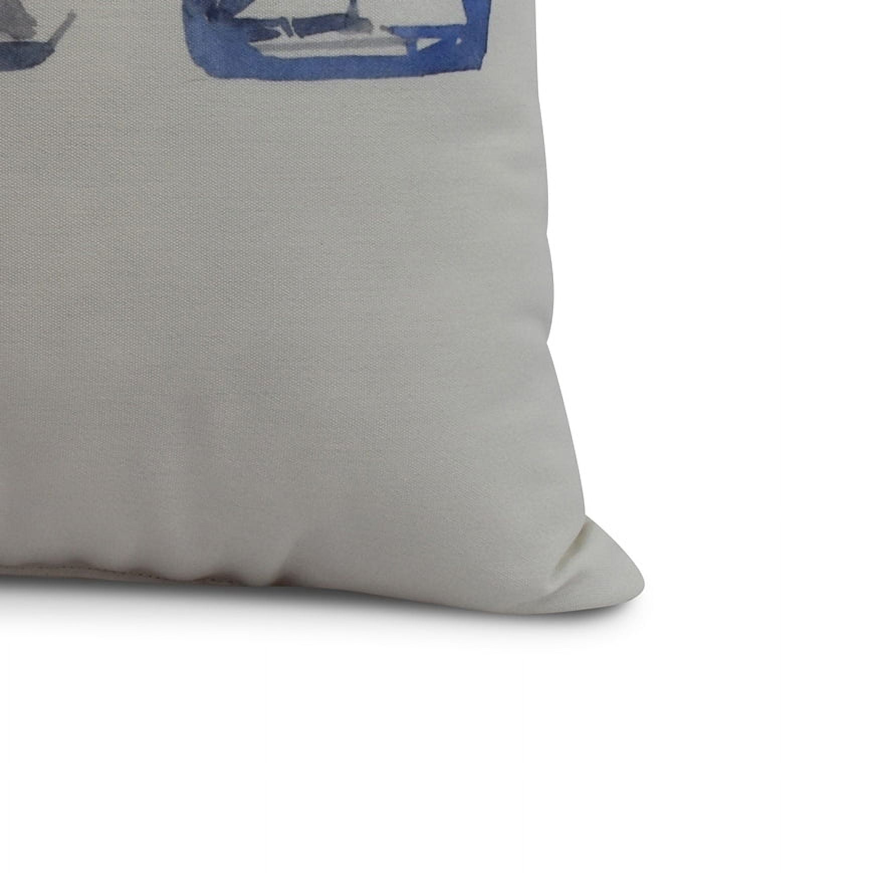 Simply Daisy, 20 x 20 inch, Boat Trio, Geometric Print Pillow, Ivory