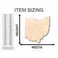 thumbnail image 2 of Unfinished Wood Ohio Shape - State - Craft - up to 46" DIY 18" / 1/4", 2 of 6