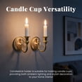 thumbnail image 5 of 2 Pack Candle Sconces Wall Mounted Holder Vintage Candelabra Sturdy Iron Design Living Room Wall, 5 of 8