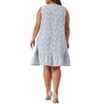 thumbnail image 3 of Agnes Orinda Women's Plus Size Valentines Day Dress Floral Sleeveless Ruffle Hem Casual Dresses 1X Blue, 3 of 6